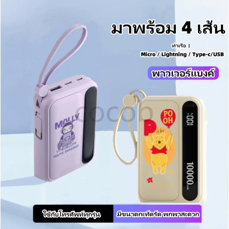 เพาเวอร์แบงค์ 20000mAh ชาร์จเร็ว แบตสำรอง รองรับ iPhone/Android/Type-C/USB ด้วยไฟ LED แคมป์ปิ้งกลางแจ้ง การท่องเที่ยว