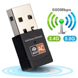 Ac600mbps การ์ดเครือข่ายไร้สายดูอัลแบนด์ 2.4G+5G ตัวรับสัญญาณ wifi การ์ดเครือข่ายอะแดปเตอร์ USB 300mb