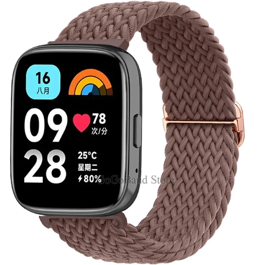 สายถัก Solo Loop สําหรับ Redmi Watch 5 3 Lite สายไนลอนสําหรับ Xiaomi Mi Watch 5 Active Lite 3 Active สายรัดข้อมือถักยืดหยุ่นสานสร้อยข้อมือ