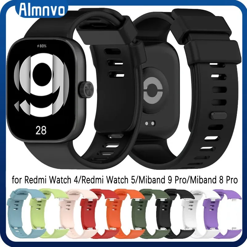 สายซิลิโคน สำหรับ for Redmi watch 5 Redmi Watch 4 กำไลข้อมือยางรัด สำหรับ SmartWatch Mi Band 8 Pro / Mi Band 9 Pro