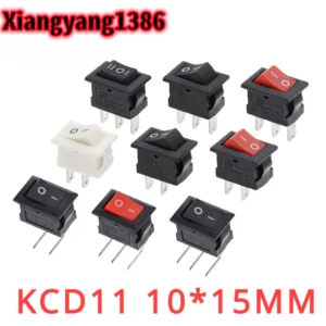 Kcd11 สวิทช์ 10*15 มม.มินิปุ่มสวิทช์ ON-OFF/ON-OFF-ON 2 ขา/3 ขา 3A 250VAC/6A 125VAC 10x15mm Rocker Switch