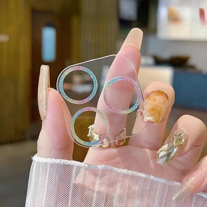 Shiny HD เลนส์กล้องฟิล์มป้องกันสําหรับ iPhone 16 Pro Max 15 14 13 12 11 Pro Max 15 Plus สีโปร่งใสอะคริลิคฟิล์มป้องกันโทรศัพท์มือถือ All in One