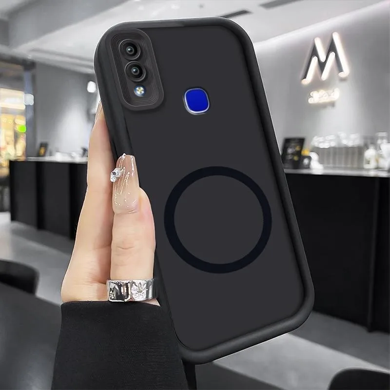 เคสโทรศัพท์สําหรับvivo Y91 y91i 1811 1814 1807 1817 Coqueซิลิโคนอ่อนนุ่มเต็มแพคเกจMatteกันชนพร้อมไร้สายชาร์จแหวนแม่เหล็กสติกเกอร์