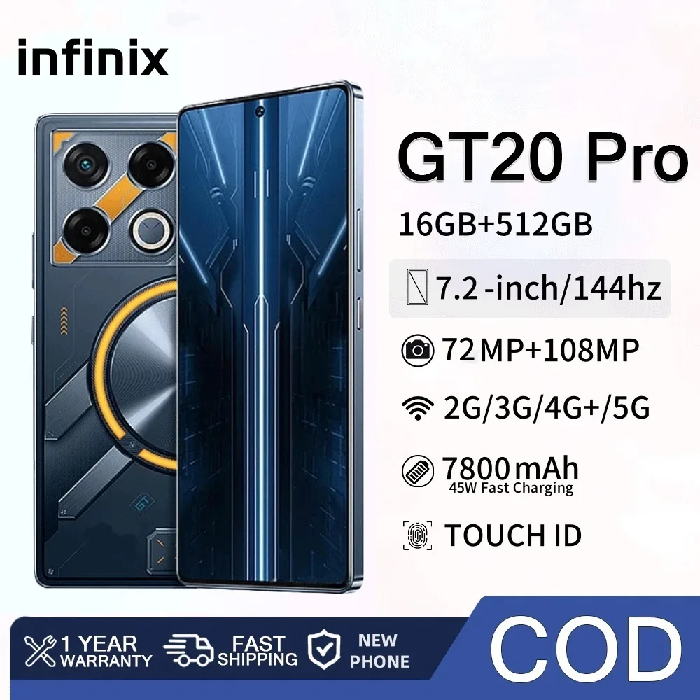 โทรศัพท์มือถือ GT20 Pro รองรับ 2 ซิมการ์ด แรม16GB รอม512GB หน่วยความจําขนาดใหญ่ 7.2นิ้ว รองรับแอพธนาคาร โทรศัพท์ถูกๆ