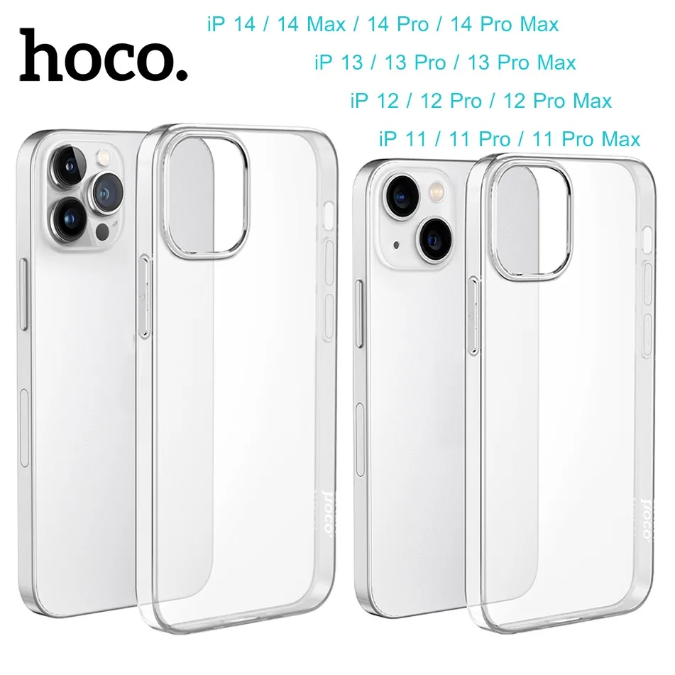 Hoco เคสสำหรับ iPhone 11/12/13/14/14 Plus/14 Pro/14 Pro Max/13 Pro/13 Pro Max/12 Pro/12 Pro Max/11 Pro Max เคสนิ่มใส