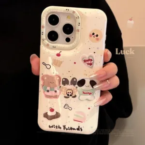 Iphone 15 14 13 12 11 Pro Max X Xr Xs Max 7 8 Plus SE2020 เคสโทรศัพท์น่ารักสัตว์ขนมปกอ่อน