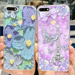 เคสโทรศัพท์สําหรับ Huawei Y7 2018 / Y7 Prime 2018 / Y7 Pro 2018 LDN-LX1 LDN-LX2 LDN-LX3 ไดโนเสาร์น่ารักภาพวาดซิลิโคนนุ่มกรณี TPU ใส