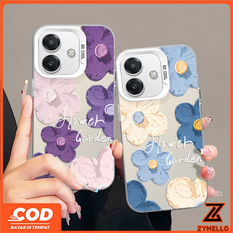 เคสสำหรับ OPPO A3X A3 A18 A17 A79 A3 PRO A38 A57 A60 A77S A58 A78 A98 A54 A76 A96 A16 A15 A9 2020 A5 2020 A7 A5S A12 A93 A94 A17K IMD ภาพสีน้ำมันกันกระแทกดอกไม้โทรศัพท์มือถือ CAS