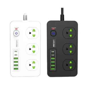 ปลั๊กไฟ ONESAM รุ่น T09(NEW) เต้ารับ 3 ช่อง 3.6A 2300W PD 2 พอร์ต USB 4 พอร์ต มีสวิตซ์ ยาว 2