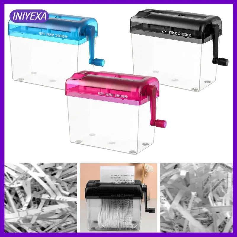 [Iniyexa] เครื่องทําลายเอกสาร เครื่องเขียนขนาดเล็ก สํานักงานแบบพกพา เครื่องตัดกระดาษที่บ้านมืออาชีพ A4 มือถือบิล เครื่องทําลายเอกสารแบบแมนนวล
