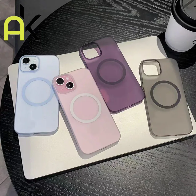 AK Magnetic เคสโทรศัพท ์ TPU โปร ่ งใสเปลือกแข ็ งเหมาะสําหรับ IPhone 11 12 13 14 15 16  PRO MAX 14 15 Plus
