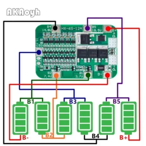 6s 15A 24V PCB BMS แผ่นป้องกันสําหรับ 6 แพ็ค 18650 Li-ion แบตเตอรี่ลิเธียมโมดูลเซลล์