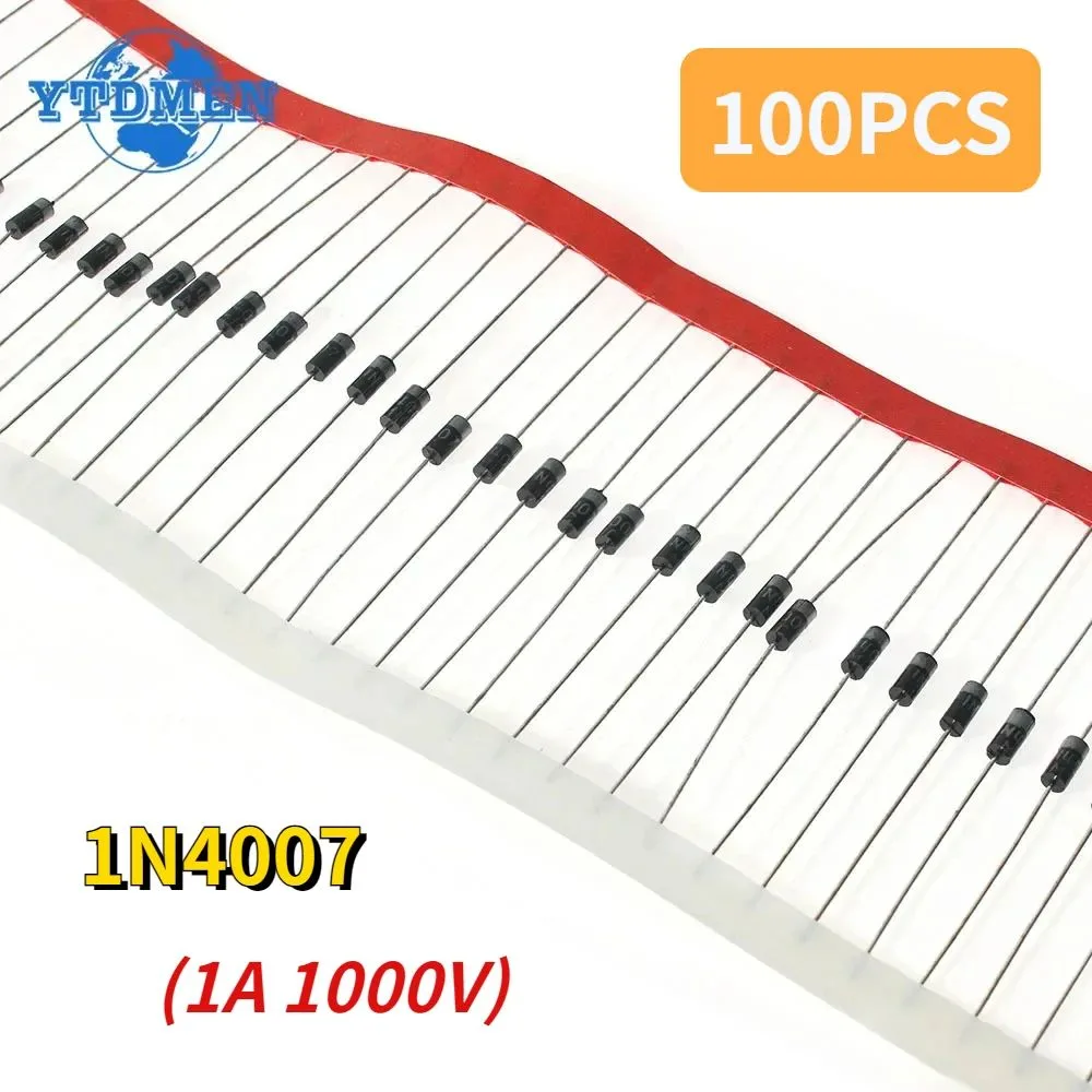 50-200pcs คุณภาพสูง 1N4007 IN4007 Rectifier ไดโอด 1A 1000V Rectifiers ไดโอด DO-41 สําหรับวงจรไฟฟ้า diy