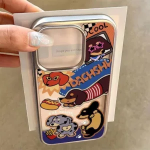 เต็มหน้าจอดัชชุนสําหรับapple 15 เคสโทรศัพท์IPhone14plus Creative 13Pro Drop Resistance 12 โปร่งใส 11promax ElectroplatedทาสีXsบุคลิกภาพ 7/8 Plusซิลิโคนนุ่มกรณี