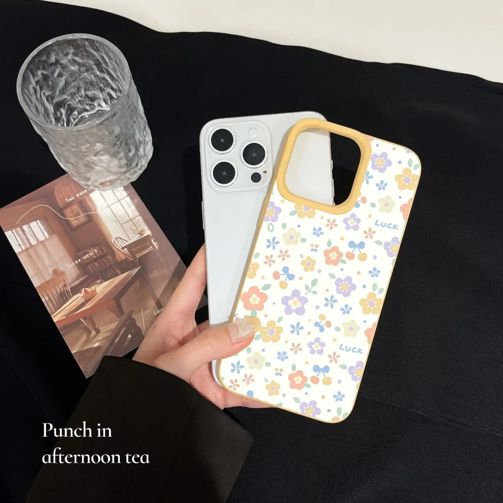 ในสต็อก เคสไอโฟน iPhone 16 15 14 13 12 11 Pro Max เคส for xs xr 7 8 Plus ดอกไม้ พกง่ายๆ การป้องกันการตก Soft Case