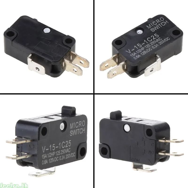 Feela KW7-0C AC125V 250V 15A NC SPDT Push Button Micro Limit Switch สวิตช์เท้า
