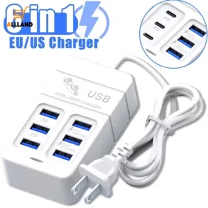 6 IN 1 USB Charger 35W PD Type C Fast Charge Charger Wall Phone Adapter Quick Charger USB Hub EU US Plug USB Type C Charger