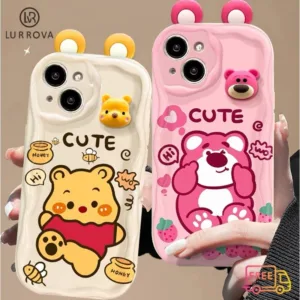 เคสโทรศัพท์ VIVO Y03 Y02T Y100 Y17S Y27 Y02 Y35 Y36 Y56 Y22 Y12 Y20 Y21 Y33S Y30 Y15 Y15S Y15A Y16 Y12A Y11 Y20 Y21A Y91C การ์ตูนหมีกันกระแทกTPU
