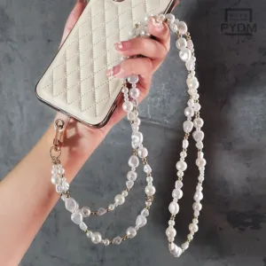 [พีดีเอ็ม] ยาวมุกข้ามร่างกายแขวนโซ่ผู้หญิงห้อยคอกลับโซ่ฟรีมือคลิปบนโทรศัพท์มือถือเชือกเส้นเล็กกรณีโทรศัพท์มือถือสากลสลิง