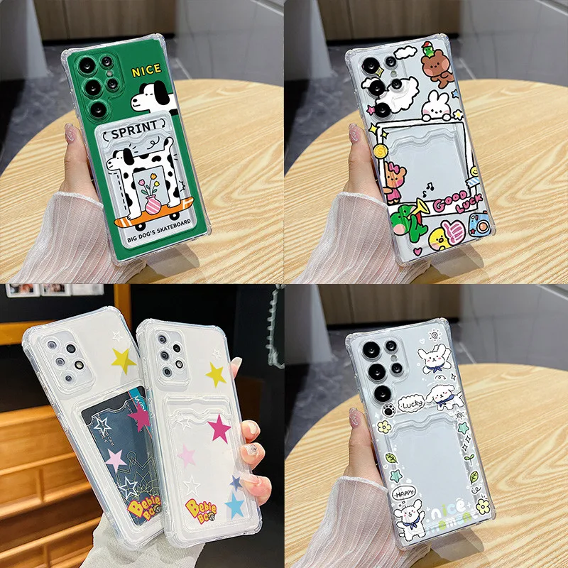 1 บาท Card Holder เคส for เคส Samsung A06 A16 A55 A54 A50S A15 A05 A12 A13 A22 A34 A52S A14 A35 A73 A03 A04S A23