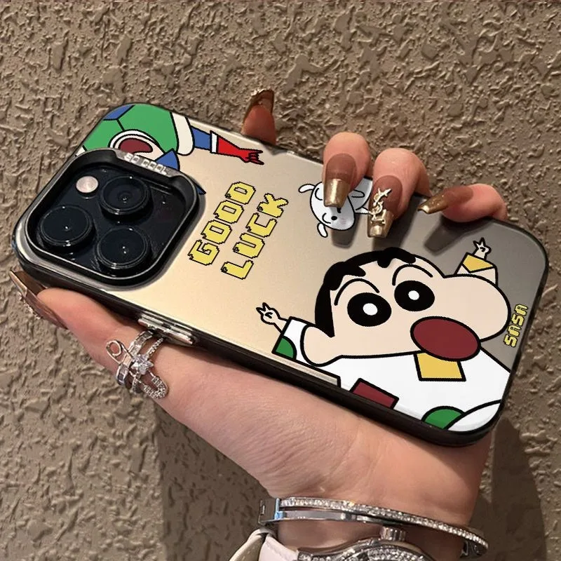 COD ใช้ได้ iPhone 11 12 13 14 15 16 Pro MAX 7 8 14 15 Plus XR XSMAX SE2020 เคสโทรศัพท์ซิลิโคน Lucky Crayon Shin-chan