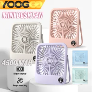 พัดลมพกพา ขนาดเล็ก พัดลมชาร์จไฟ usb 4500 mAh ลมแรง สามารถยืน/พับ/แขวนได้ แบตเตอรี่ขนาดเล็ก สำหรับหอพัก สำนักงาน กลางแจ้ง