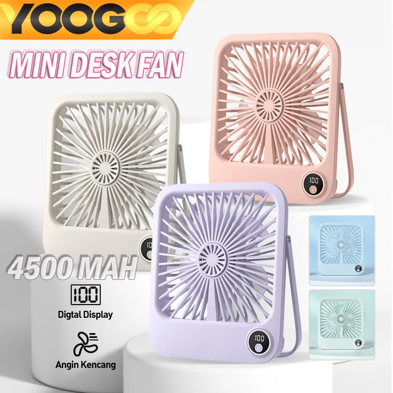 พัดลมพกพา ขนาดเล็ก พัดลมชาร์จไฟ usb 4500 mAh ลมแรง สามารถยืน/พับ/แขวนได้ แบตเตอรี่ขนาดเล็ก สำหรับหอพัก สำนักงาน กลางแจ้ง