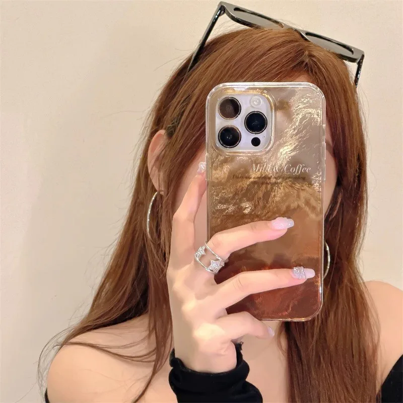 GOOD  จากประเทศไทย ซิลเวอร์โฟลว์ Vortex ใช้กับ เคสไอโฟน IPHONE16 11 12 13 14 15 PRO MAX 14PLUS/15PLUSกาแฟนมไล่ระดับสี