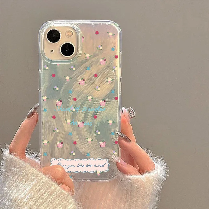{จัดส่งด่วน} เคสโทรศัพท์กลิตเตอร์สีเงินแวววาวลายดอกไม้สีสันสดใสเหมาะสําหรับ iPhone x/xs/xr/xsmax/7/8plus/11Promax/12/13/14Promax/15 เคสป้องกันแบบรวมทุกอย่าง