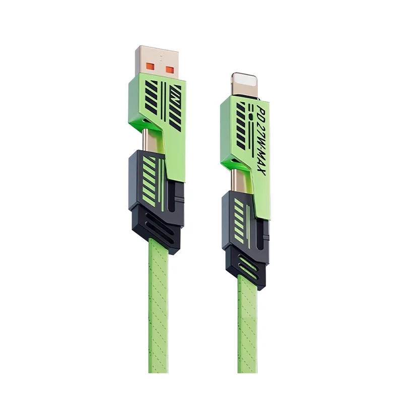 4IN1 สายชาร์จรองรับการชาร์จเร็วสูงสุด 65W รองรับการชาร์จทุกรูปแบบ