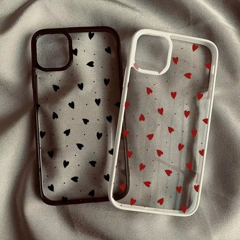 แฟชั่นสีชมพู Little Love Heart เคสโทรศัพท์สําหรับ Samsung S24 S25 Ultra S24 S23 FE S23 S22 S21 Plus S20 S21 FE น่ารัก Clear Hard กันกระแทก