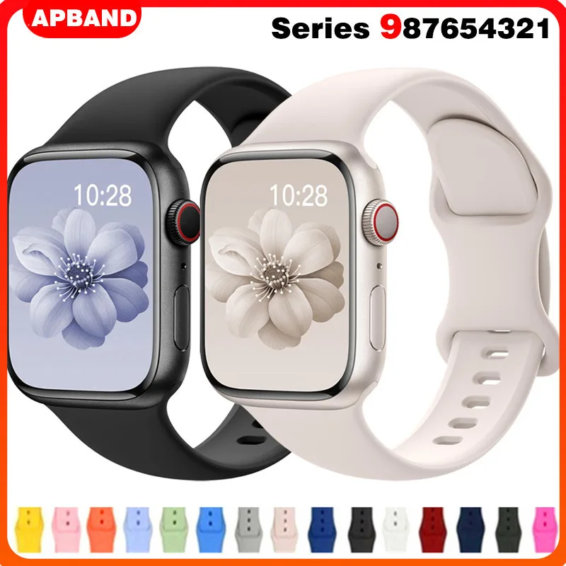 ยาง สายiWatch สายนาฬิกา Watch Ultra ซีรีส์ 10 8 9 7สายนาฬิกา Smart Watch ปรับง่าย สาย41/42/44/45/46/49mm สาย Smart Watch