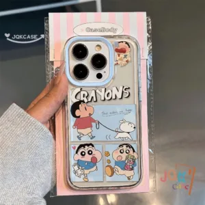 การ์ตูนดูเดิลตลก ๆ นุ่ม เคส ชินจัง IPhone 11 15 12 13 14 Pro Max X XR XS Max 7Plus 8 14 15 Plus SE 2020 หน้าปก