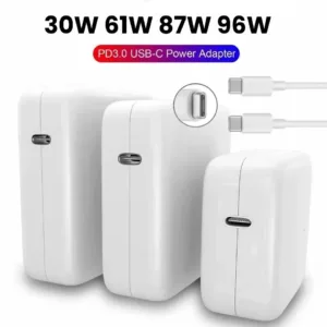 30w 61W 87W 96W USB C PD Charger Power Ac Adapter สําหรับ Mac Pro 16 15 13 นิ้วใหม่ Air 13 นิ้ว 2020/2019/2018 ทํางานร่วมกับอุปกรณ์ Type C