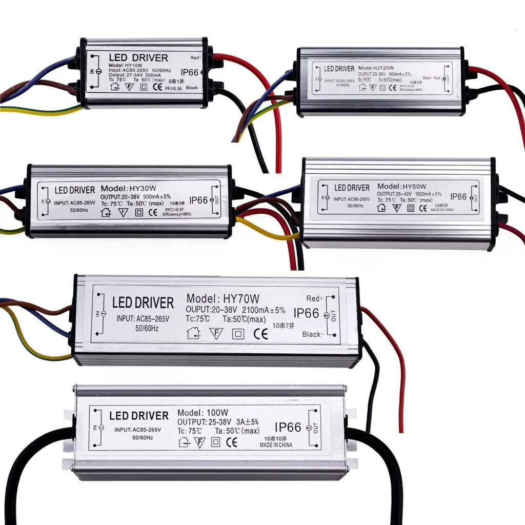 50w กันน้ําแหล่งจ่ายไฟสูง LED Driver Transformer สําหรับชิป LED AC85-265V อินพุตอิเล็กทรอนิกส์