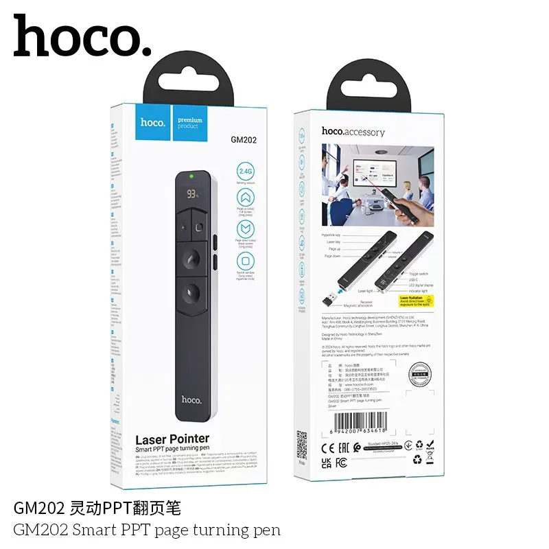 2.4GHz Wireless Presenter USB Remote Control Presentation Mouse Pointer GM202