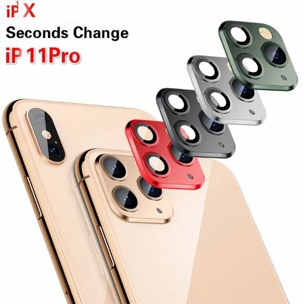 สติกเกอร์หรูหราสําหรับ iPhone X XS MAX XR 11 12 วินาทีเปลี่ยน 11 pro MAX 12 13 pro กลับดัดแปลงกล้องปลอมสติกเกอร์ฝาครอบเลนส์