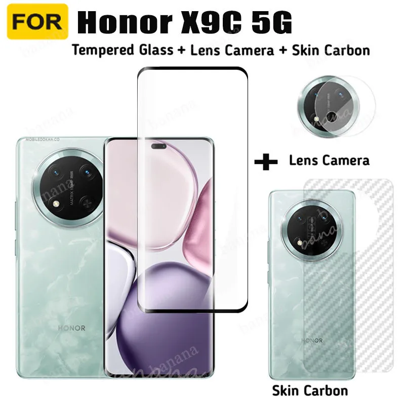 Honor X9C ฟิล์มกระจกนิรภัยคลุมทั้งหมดสําหรับ Honor X9A X9B ป้องกันหน้าจอ 3 IN กระจกเลนส์กล้อง
