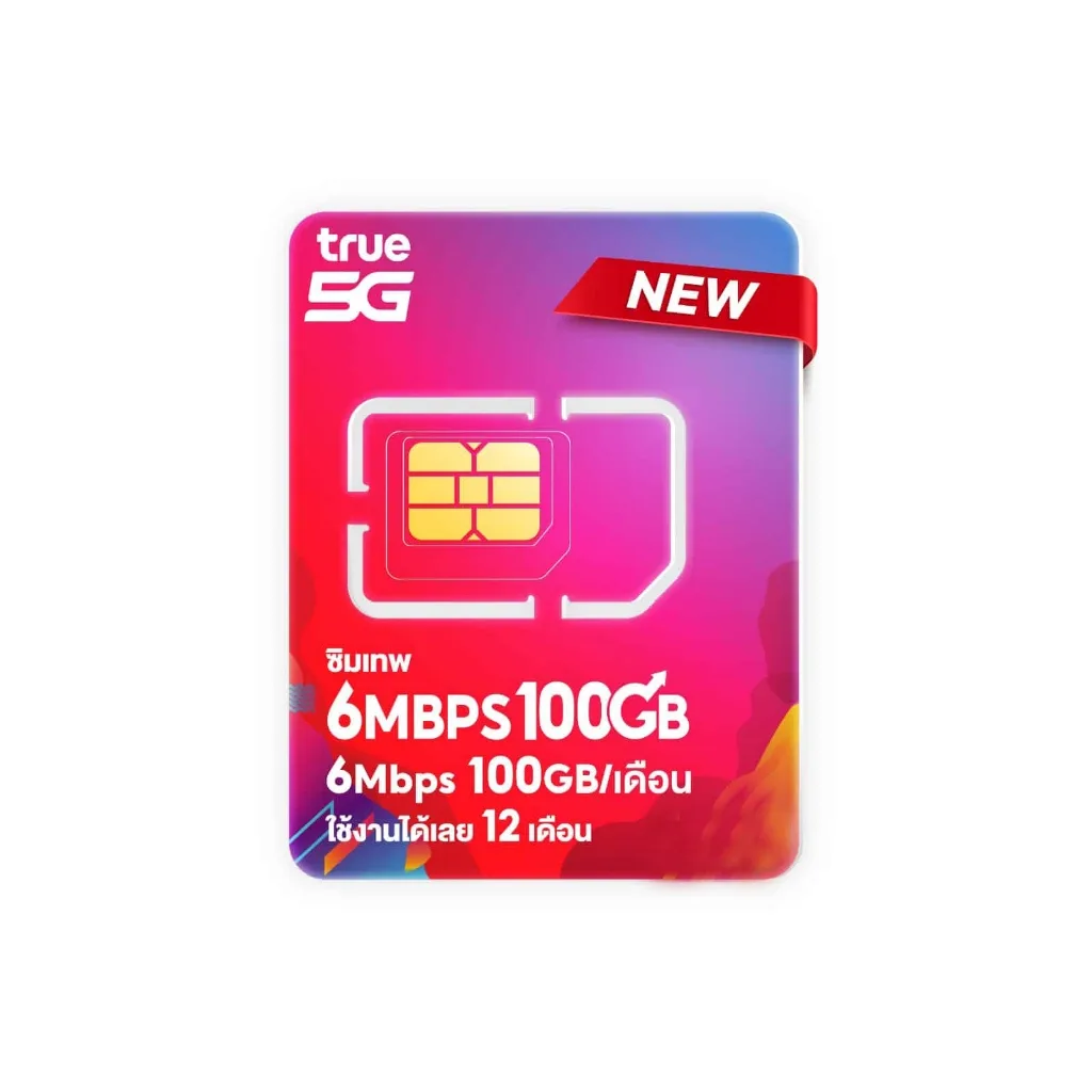 ซิมเทพ True เน็ตแรง 6Mbps​ 100GB ต่อเดือน ซิมเน็ตไม่ต้องเติมเงิน ​โทรฟรีทุกค่าย ซิมเน็ตรายปี