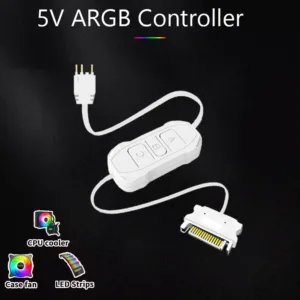 Sata ถึง 5V 3-Pin ARGB Controller Cable แหล่งจ่ายไฟ SATA ARGB Mini Adapter Controller สายไฟเหมาะสําหรับพัดลมแชสซี