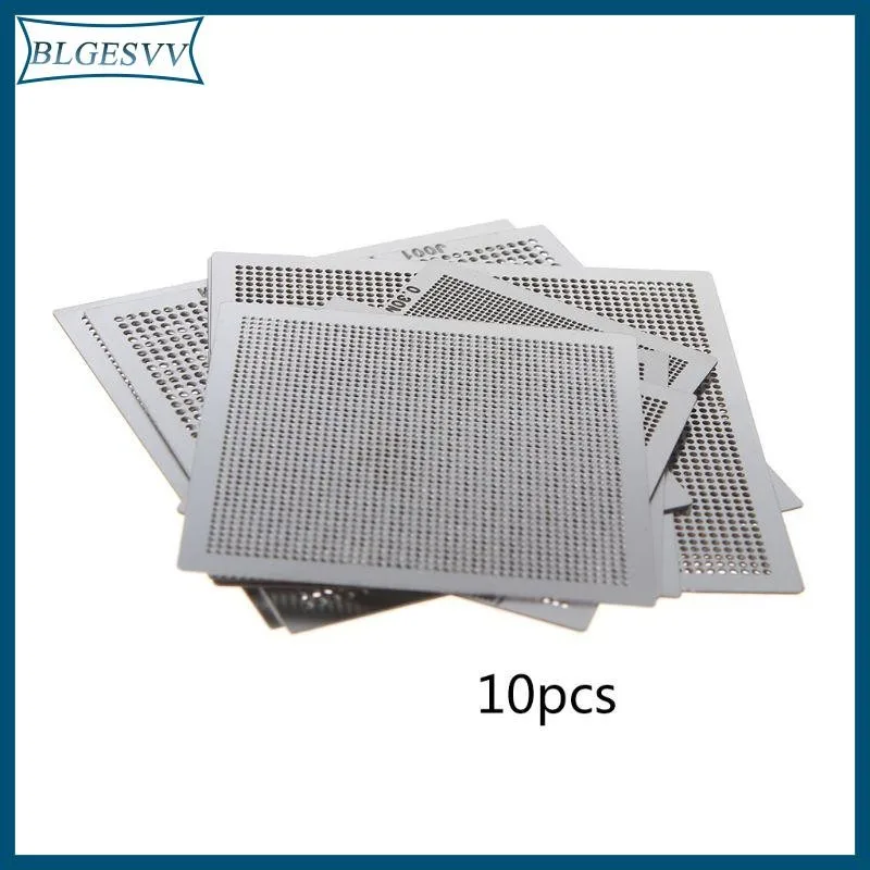 Blg 10 ชิ้นชุด BGA Reballing Universal Stencil Template Kit สําหรับคอมพิวเตอร์ชิป IC Part