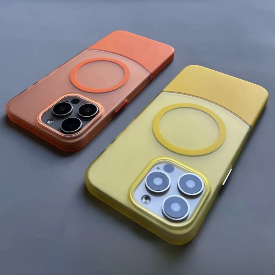 【Detachable/Matte Pc hard case/Orange】เคส compatible for iPhone 12 13 14 15 16 pro max case