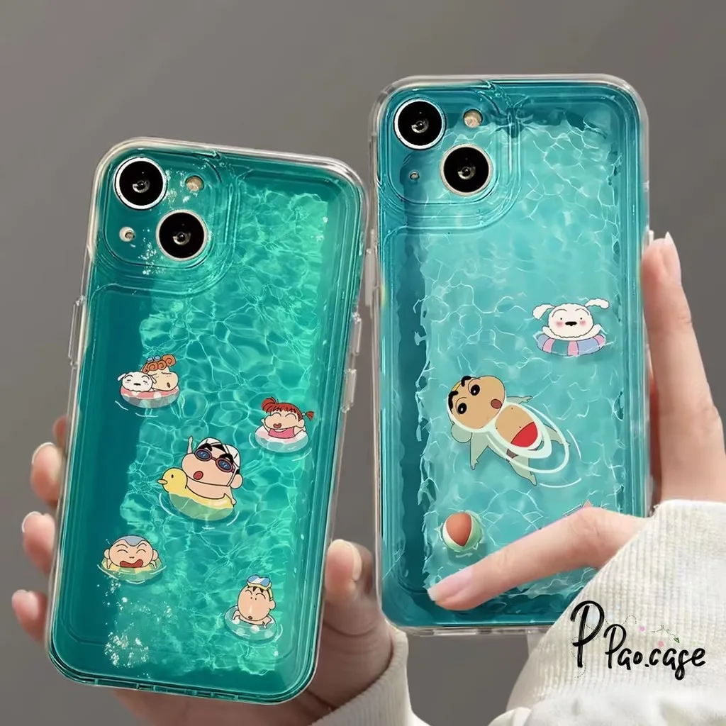 น่ารัก Crayon Shinchan TPU นุ่มเข้ากันได้เคสไอโฟน 15 13 11 12 14 Pro Max 11 15 Pro XR X XS Max 6 6s 7 8 Plus SE 2020