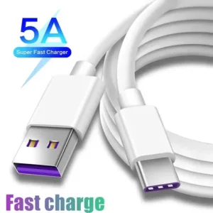 5a USB Type C สําหรับ Vivo Y17s Y27s Y100 Y03 Y36 Y27 Y35 Y16 Y22 Y22s Y02 Y02A Y02s 5G Fast Charging Charger USB-C Type-C ข้อมูลสาย 1M ข้อมูลสาย 1M
