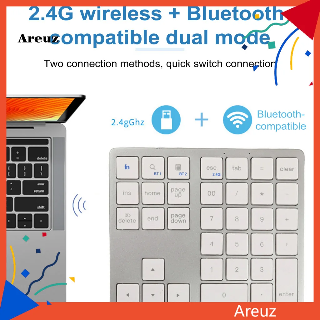Are Dual Mode Number Pad Wireless Number Pad Mini Wireless Bluetooth Number Pad 35 สําหรับแล็ปท็อปเดสก์ท็อป Android Windows Ios Mac Os เงียบ Numpad คีย์บอร์ดสําหรับใช้งานง่าย