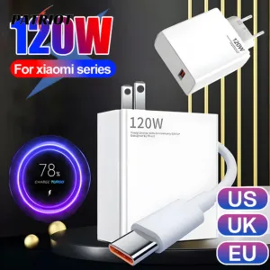 120w Fast Charging Charger สําหรับ Xiaomi Series - Travel EU/US/UK Plug Converter - 5V 2A Type C USB Adapter - Wall โทรศัพท์มือถือ QC5.0 Fast Charger - Multi-Function Quick Charger