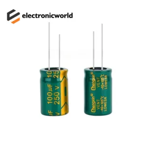[10 ชิ้น/ล็อต] 250v100uf ยี่ห้อใหม่ความถี่สูงความต้านทานต่ํา In-Line อลูมิเนียม Electrolytic Capacitor 100UF 250V ขนาด 16X25 มม.