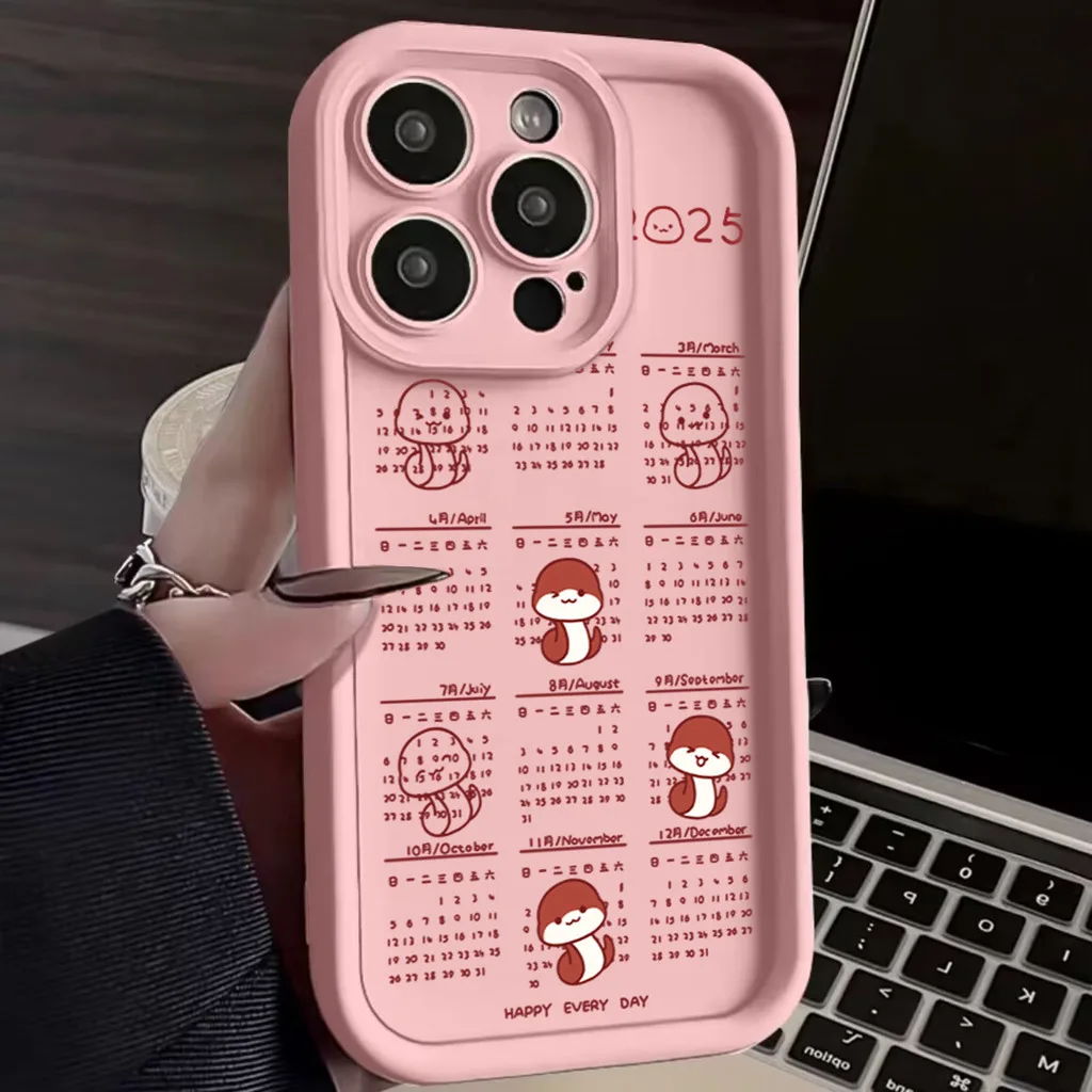 2025 ปีใหม่ปฏิทินเคสโทรศัพท์สําหรับ Infinix Tecno Spark GO 2025 2024 สมาร์ท 9 8 ร้อน 50 40 30 Pro 50i 40i 30i Spark 30C 20C หมายเหตุ 40 30 Pro 12 G96 Camon 20 สีชมพูซิลิโคน
