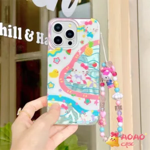 เคสไอโฟน11 สำหรับ iPhone 15 16 11 13 14 12 Pro Max 7Plus XR 16 8 15 14 Plus X XS Max SE 2022 ปกคิตตี้หวานน่ารัก