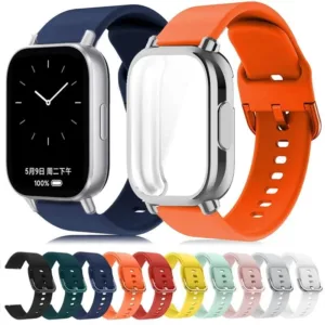 ใหม่protector Case + สายซิลิโคนสําหรับXiaomi Redmiนาฬิกา 5 active/5 Liteคลุมทั้งหมดหน้าจอTPU Soft ShellและBreathable Sport Band
